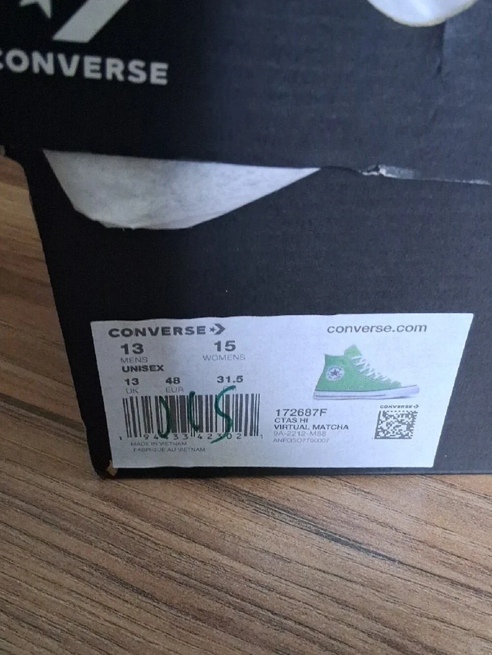 Converse High Top Sneakers - Bright Green and White - Picture 5 of 5